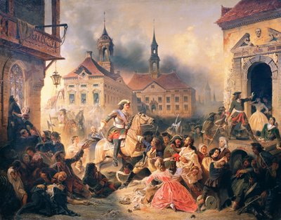 Pedro el Grande conquista Narva en 1704 de Alexander Ivanovich Sauerweid